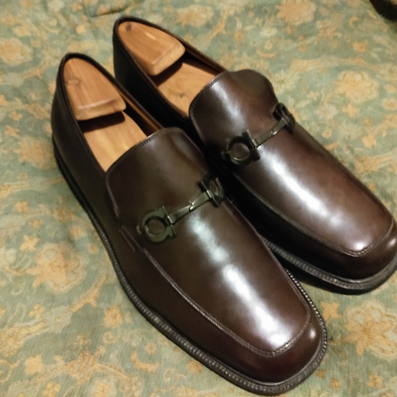 salvatore ferragamo size 12 leather shoes